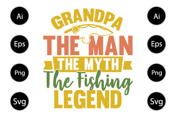 Grandma the Man the Myth the Fishing Graphics for Crafts