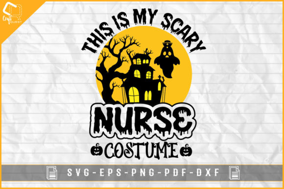 Halloween Scary Nurse Costume Design for Graphics and Crafts