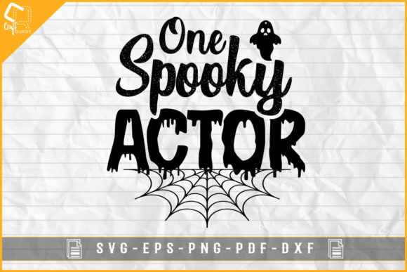 Halloween T-shirt One Spooky Actor Shirt for Graphics and Crafts