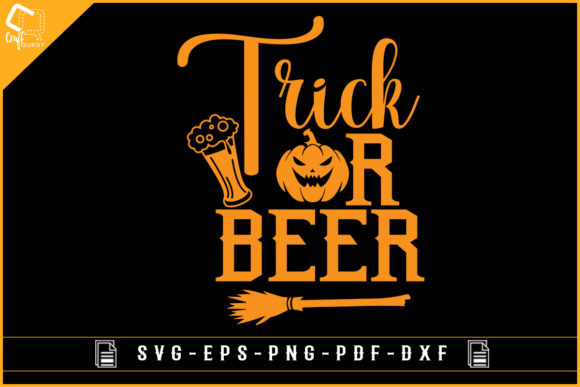 Halloween Trick or Beer T-shirt Design for Graphics and Crafts