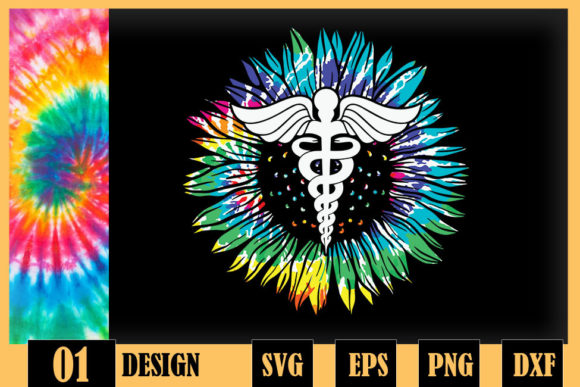 Nurse American Flag US Tie Dye Hippie Graphics for Crafts