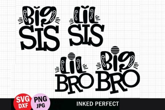 Siblings Matching Outfit Bundle Sisters Brothers Graphics for Crafts