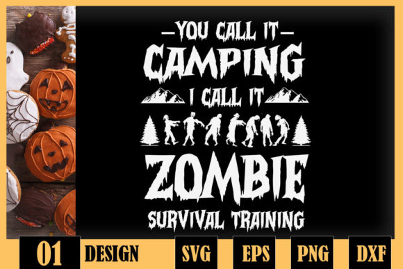 Zombie Survival Training Camp Halloween Graphics for Crafts